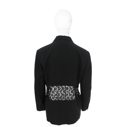 COMME des GARCONS Wool Blend Sequin Jacket Black Size S