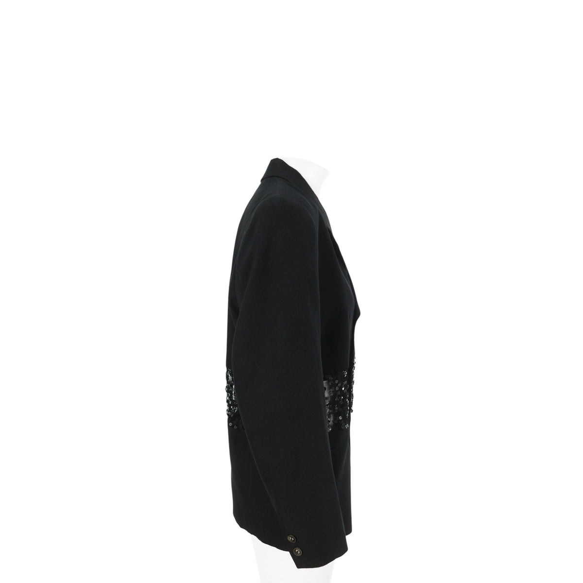 COMME des GARCONS Wool Blend Sequin Jacket Black Size S