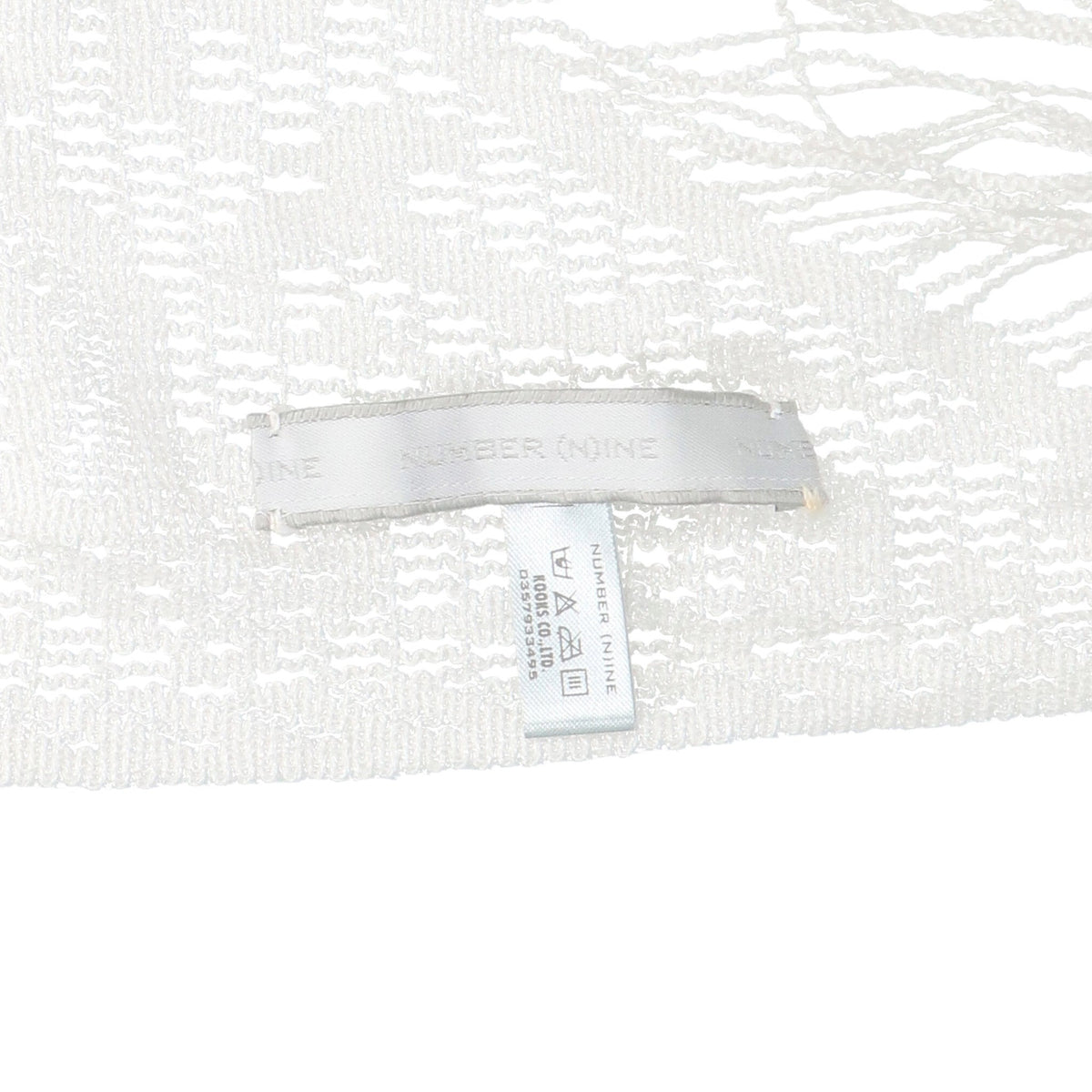 NUMBER (N)INE 2001 A/W White Rayon Nylon Silk Scarf