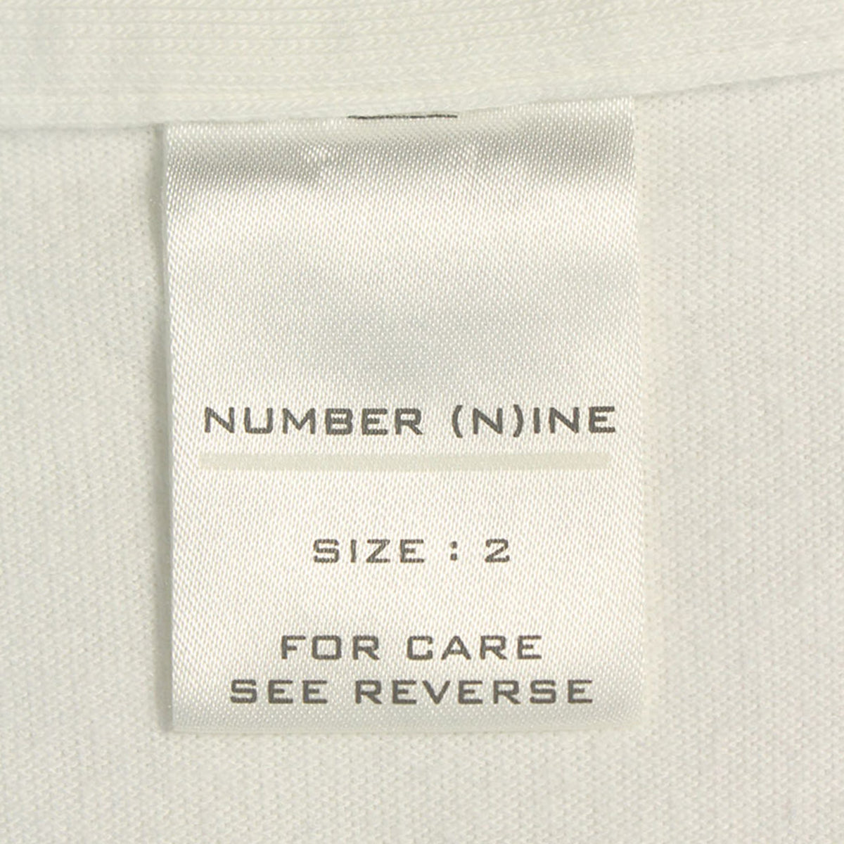 NUMBER (N)INE 2002 S/S Cotton T-Shirt White/Black Size 2