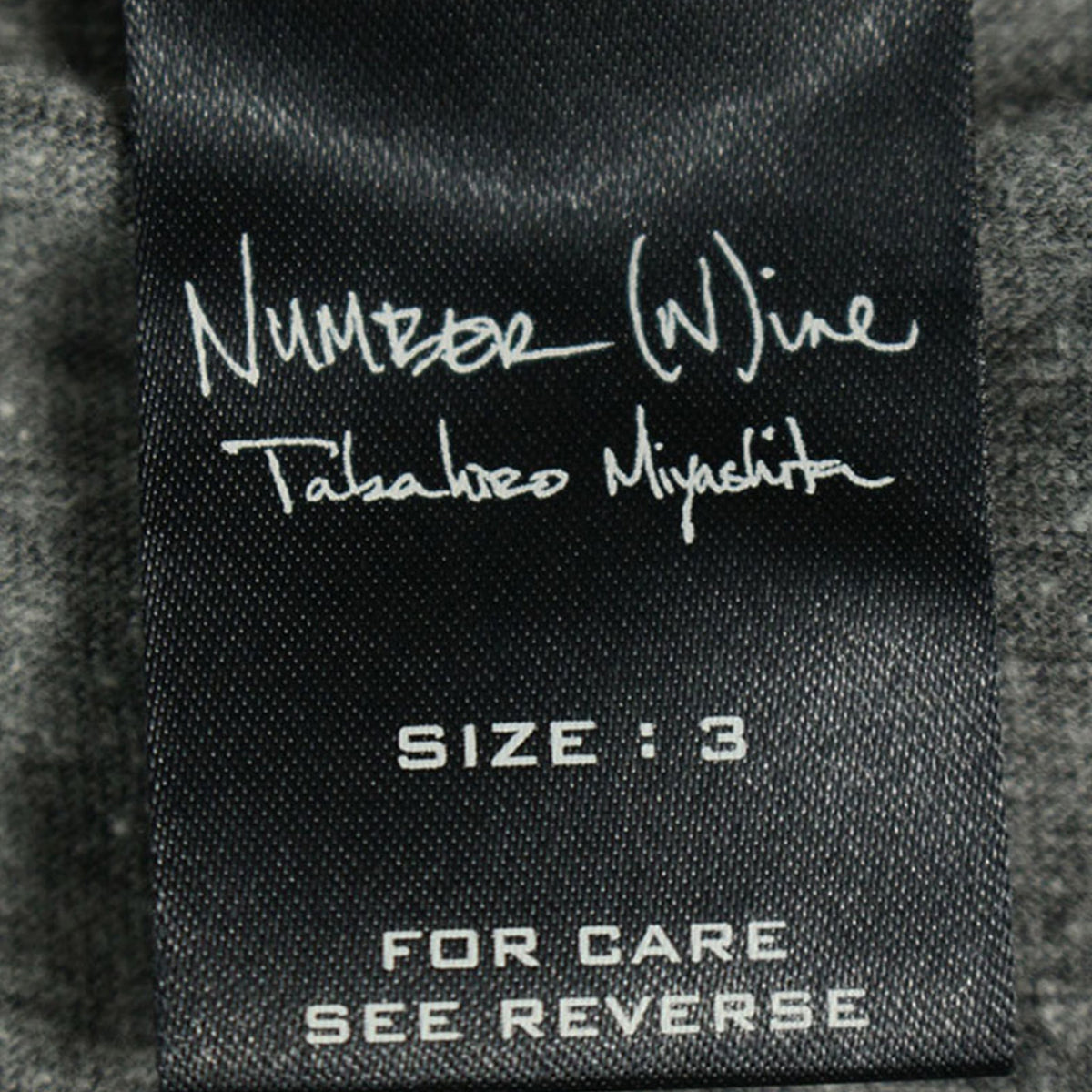 NUMBER (N)INE 2003 S/S A/W Gray Black Cotton Long Sleeve Size 3