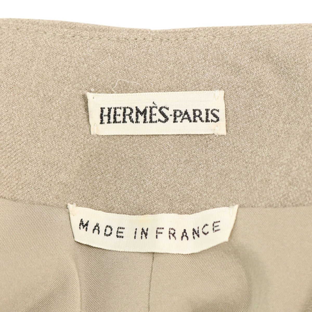 Hermes HERMÈS Beige Wool Skirt Size 40