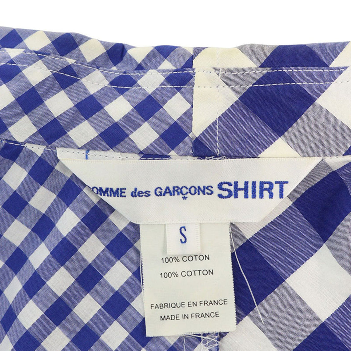 COMME des GARCONS SHIRT 2014 SS Blue White Long Sleeve Shirt Size S