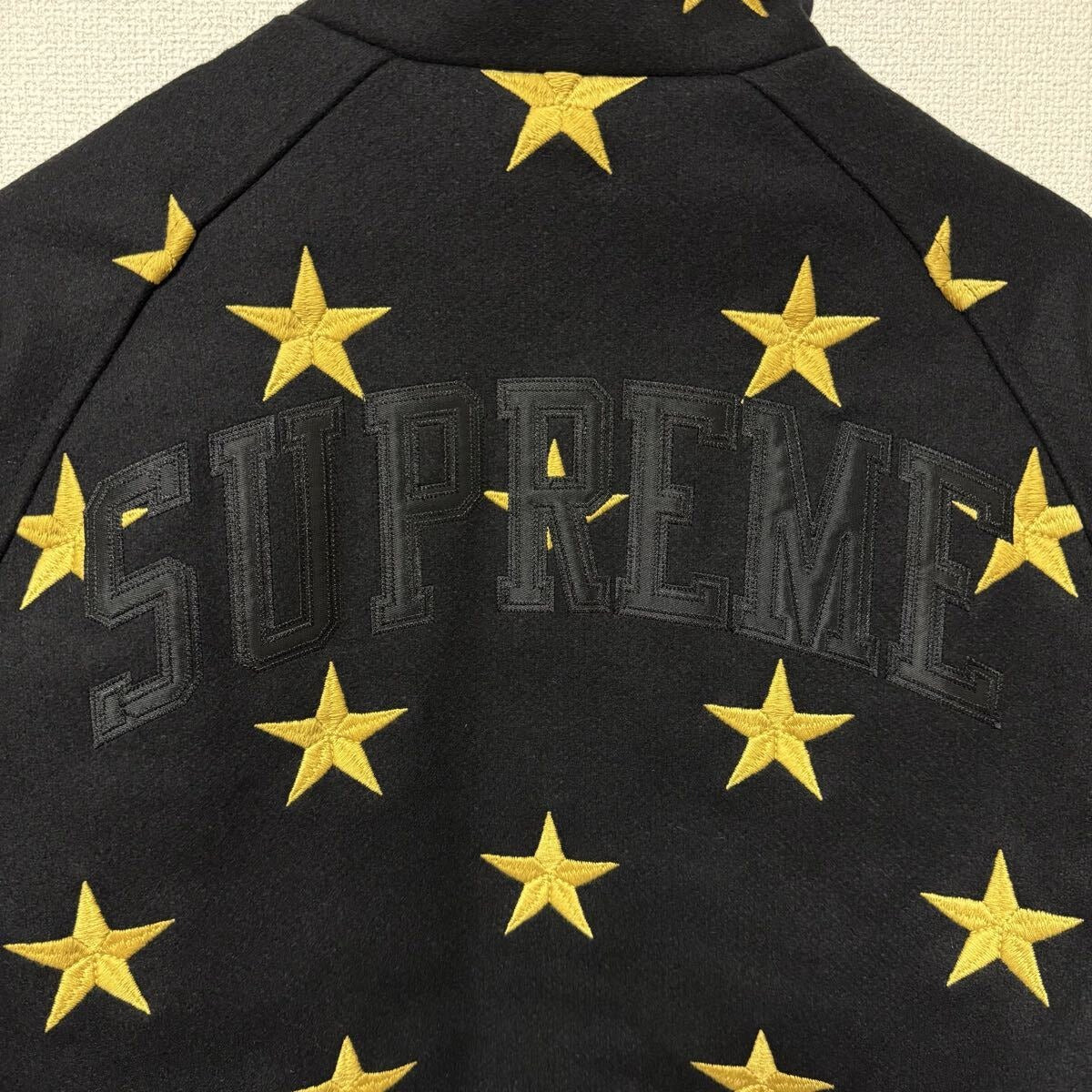 Supreme - Supreme 16AW Stars Zip Stadium Jacket Black Size S