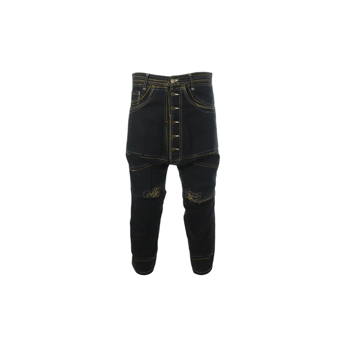 NEMETH Cotton Pants Black Yellow Size S