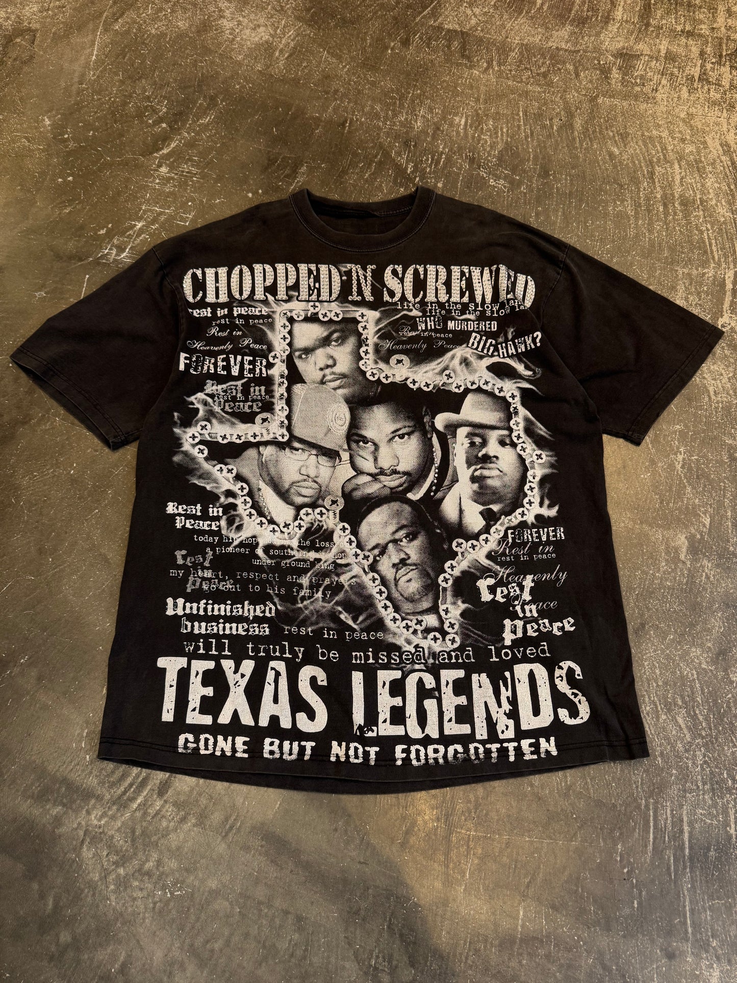 Vintage DJ Screw Black Cotton Tee Size XXL