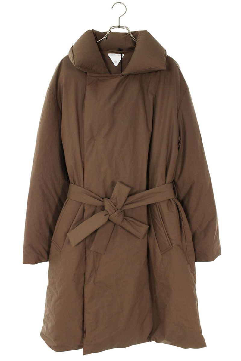 BOTTEGA VENETA Waist Belted Down Coat Brown Size S