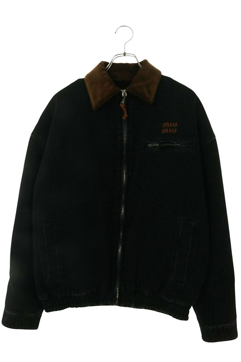 miumiu Logo Patch Corduroy Padded Blouson Multi Size XL