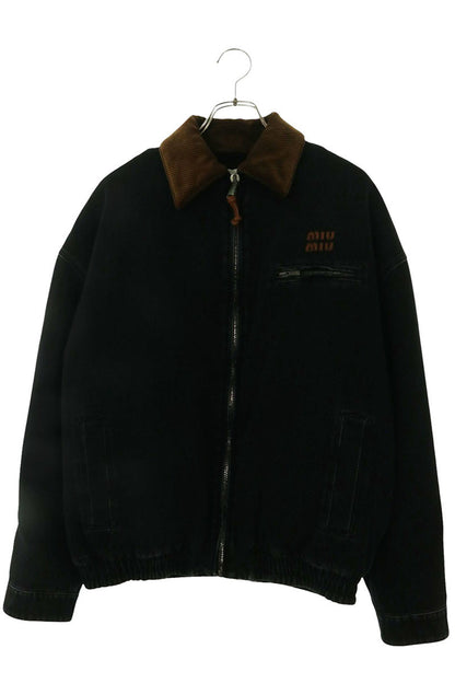 miumiu Logo Patch Corduroy Padded Blouson Multi Size XL