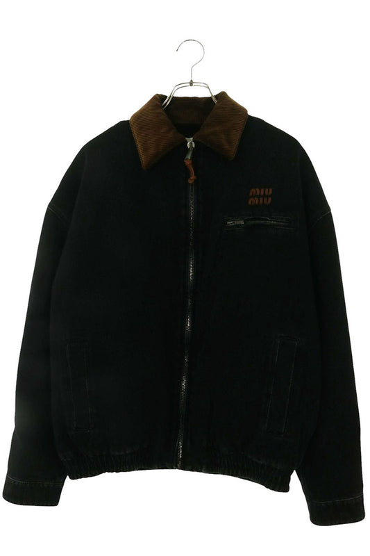 miumiu Logo Patch Corduroy Padded Blouson Multi Size XL