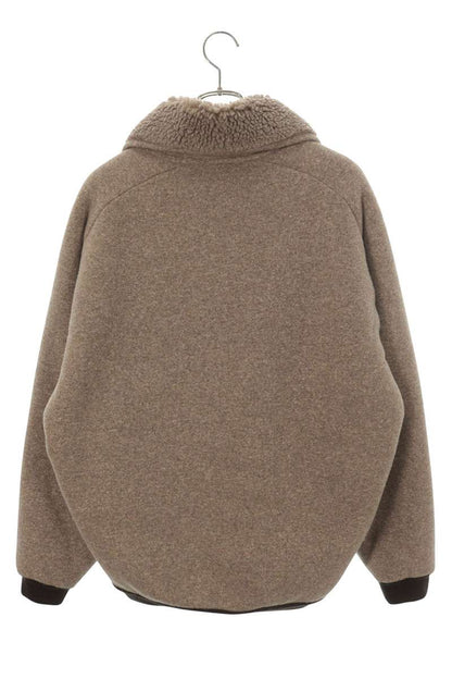 miumiu Cotton Fleece Zip Jacket Brown Size 40