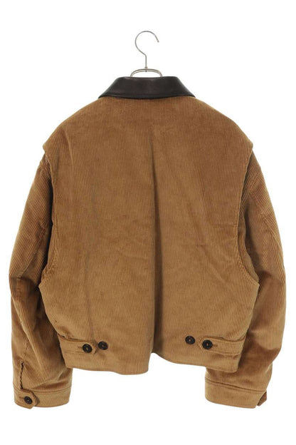 miumiu 25AW Leather Collar Corduroy Jacket Brown Size 40