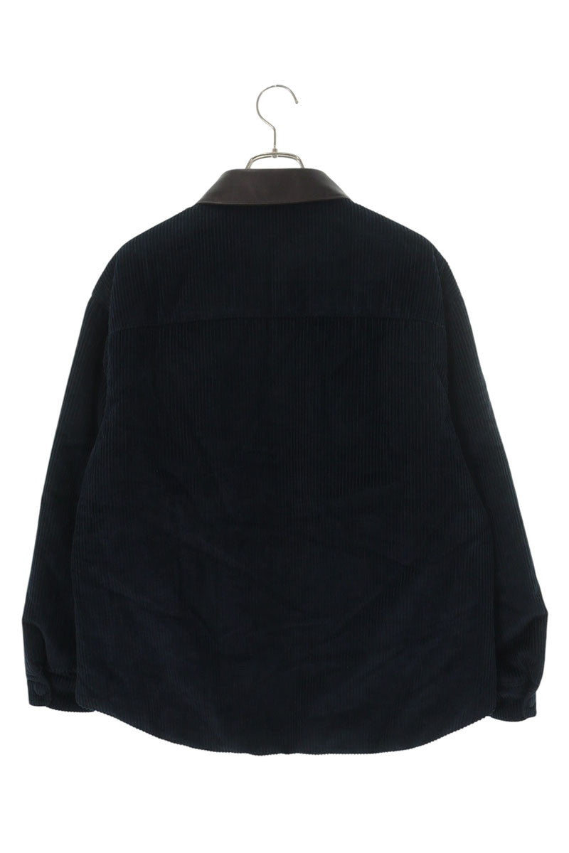 miumiu 25AW Leather Collar Corduroy Jacket Navy Size XL
