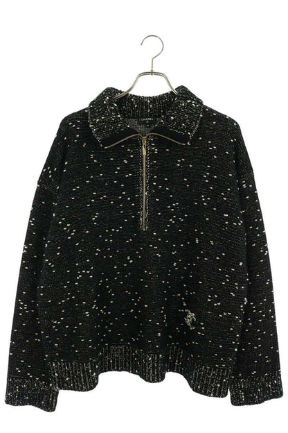 CHANEL AW26 Coco Mark Half Zip Knit Jacket Multi Size 44