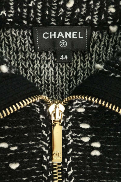 CHANEL AW26 Coco Mark Half Zip Knit Jacket Multi Size 44