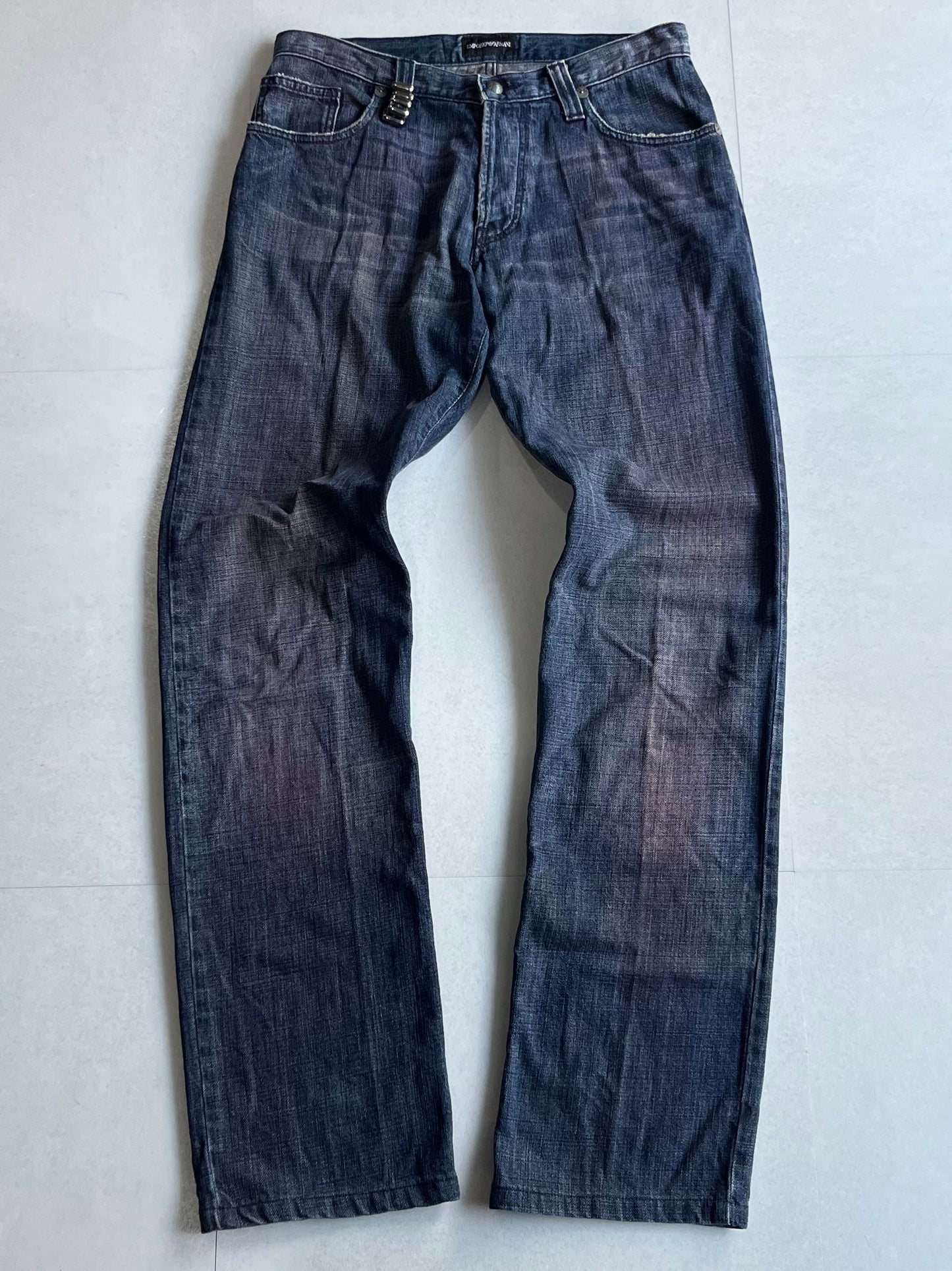 Emporio Armani Bleach Fade Blue Denim Jeans Size 30