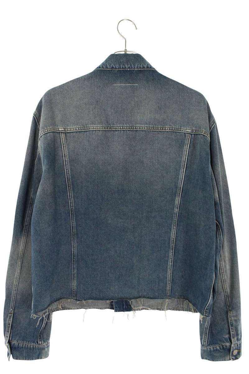 MM6 25SS Distressed Denim Jacket Blue Size 48