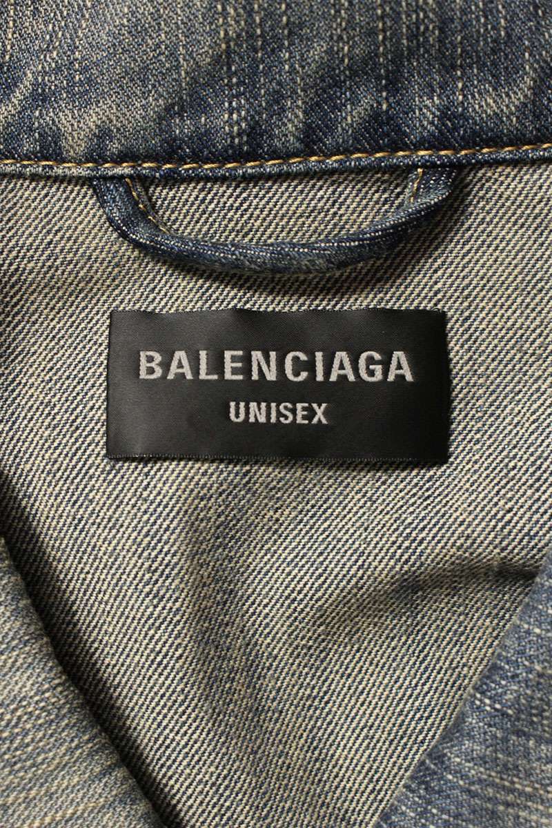 BALENCIAGA Distressed Graffiti Stone Denim Jkt Indigo Size M
