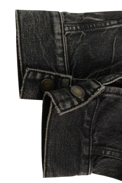 YVES SAINT LAURENT Back Embroidered Denim Jacket Size XS