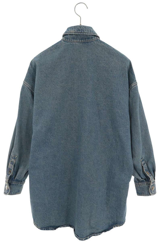 PRADA Logo Plate Oversized Organic Denim Jacket Size XL