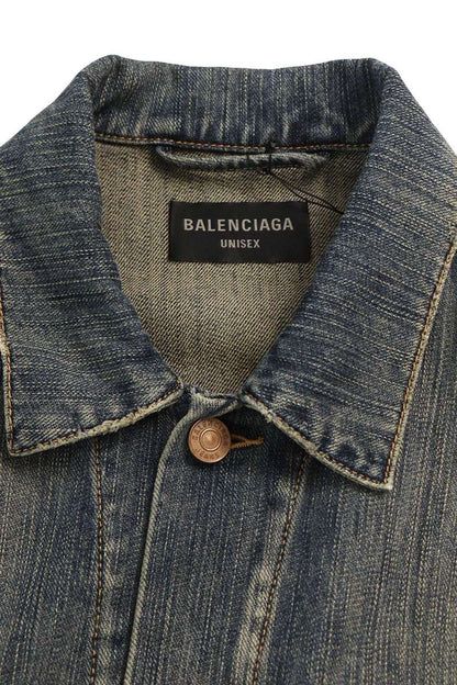 BALENCIAGA 23AW BB Print Oversized Denim Jacket Size S