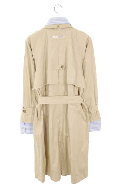 miumiu 22SS Shirt Layered Trench Coat Beige/Blue Size XXS