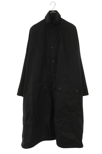BALENCIAGA Logo Embroidered Nylon Opera Coat Black Size XXL