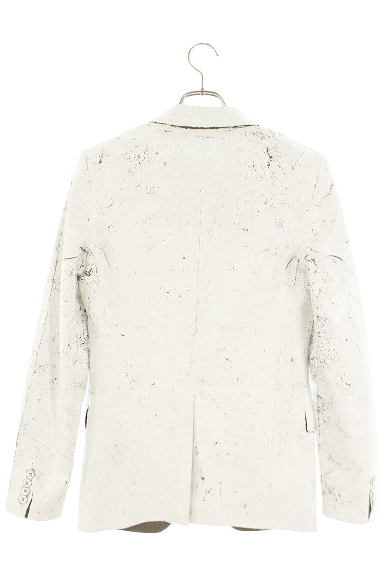 MM6 25SS Crack Paint Tailored Jacket White/Beige Size XS