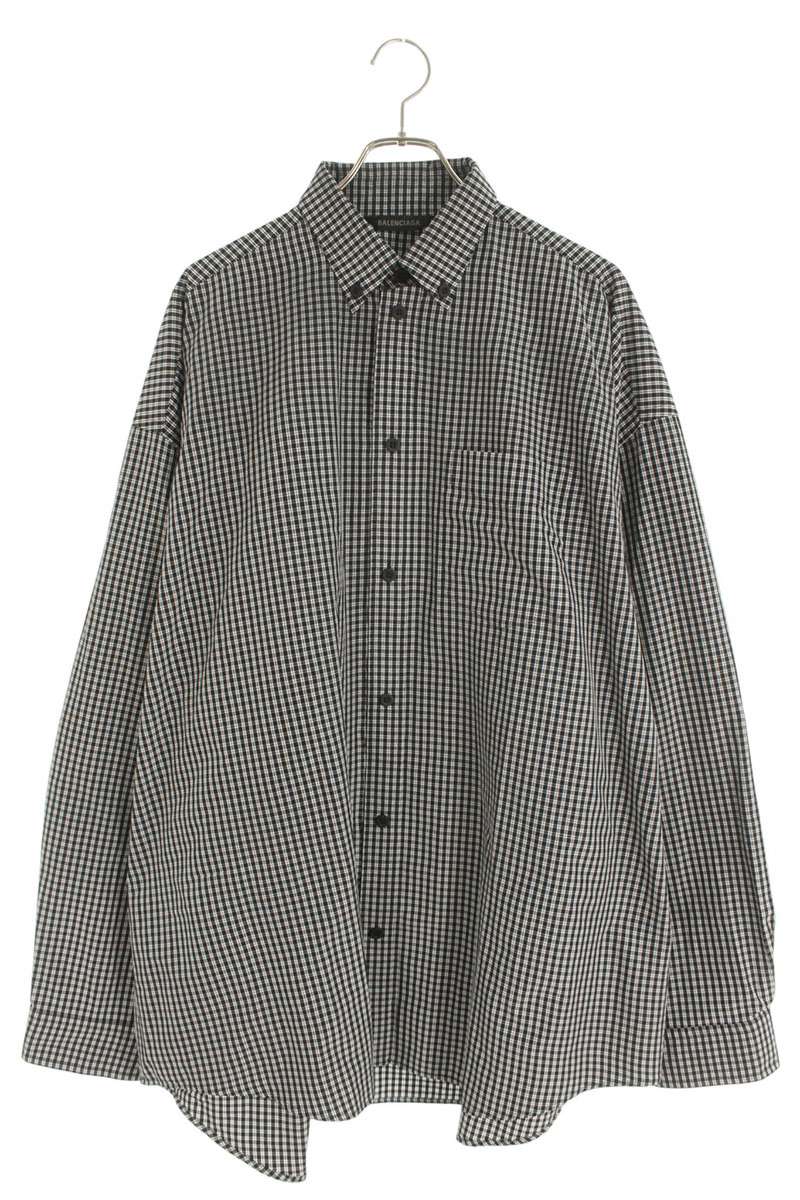 Balenciaga Logo Cotton Long Sleeve Shirt Gray Size 3