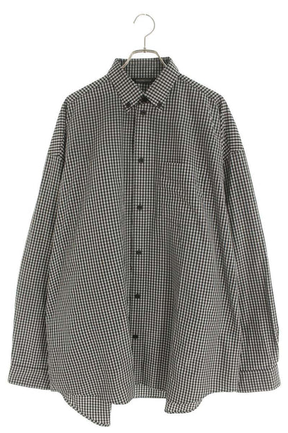 Balenciaga Logo Cotton Long Sleeve Shirt Gray Size 3