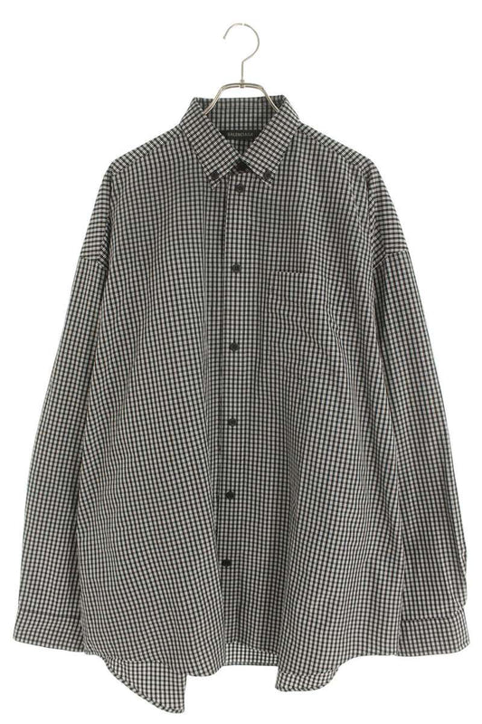 Balenciaga Logo Cotton Long Sleeve Shirt Gray Size 3