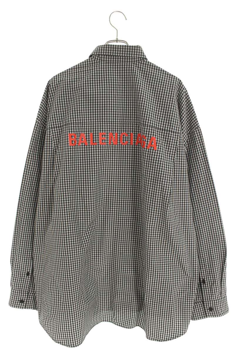 Balenciaga Logo Cotton Long Sleeve Shirt Gray Size 3