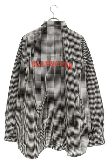 Balenciaga Logo Cotton Long Sleeve Shirt Gray Size 3
