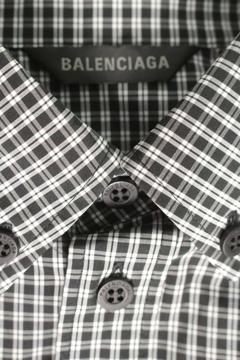 Balenciaga Logo Cotton Long Sleeve Shirt Gray Size 3