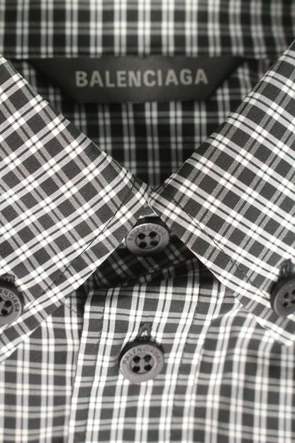 Balenciaga Logo Cotton Long Sleeve Shirt Gray Size 3