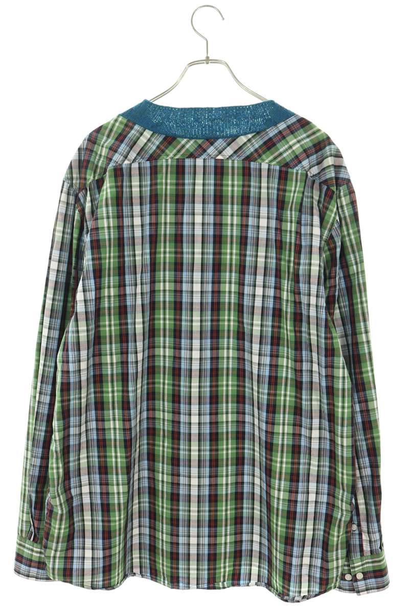 BLESS Pullover Check Pattern Sweatshirt Green Size L