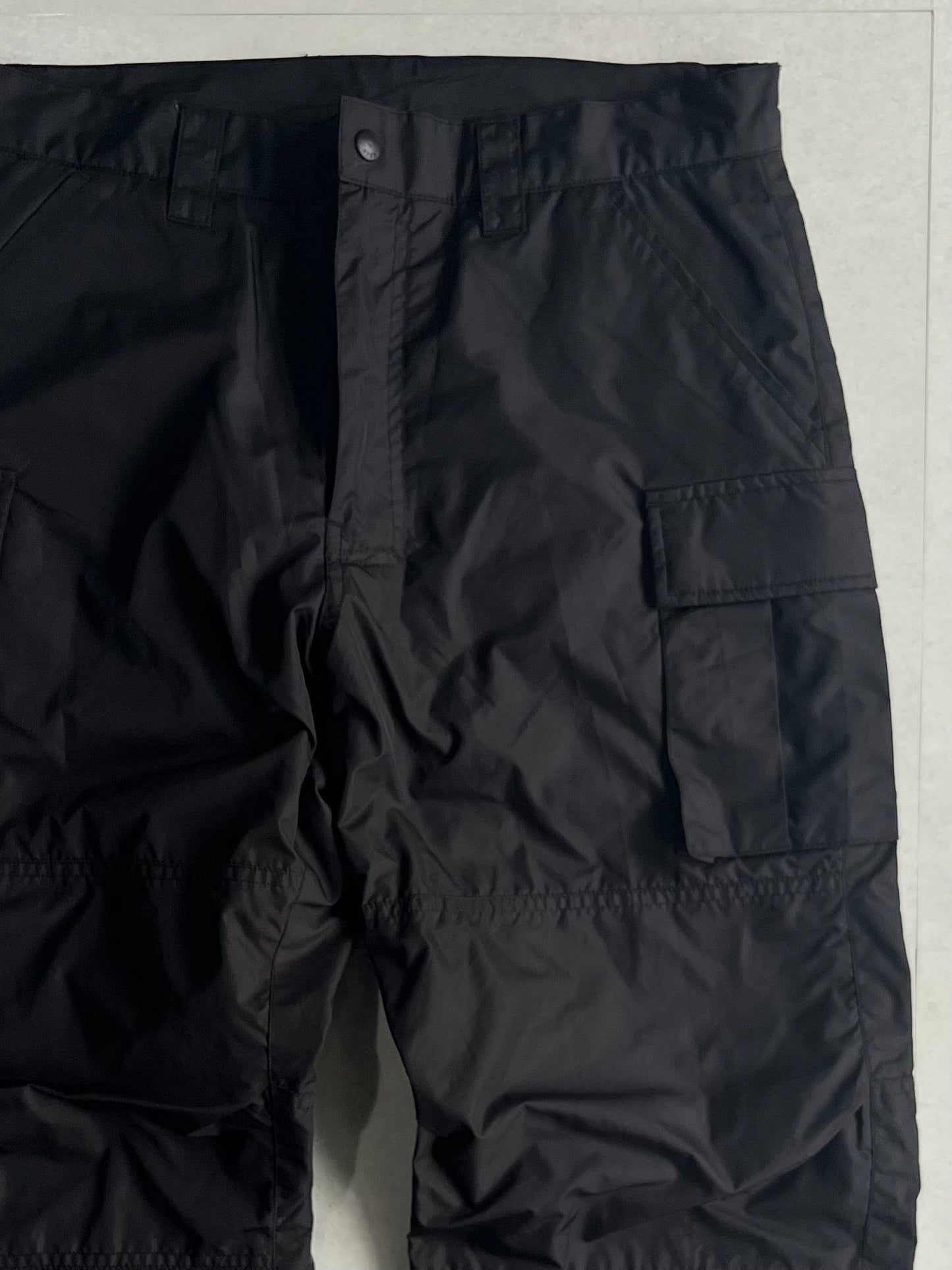 PPFM Black Nylon Cargo Pants