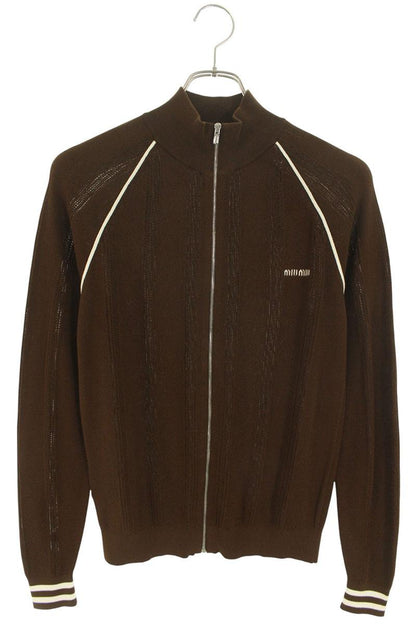 miumiu 25SS Logo Embroidered Zip Cardigan Size XXS