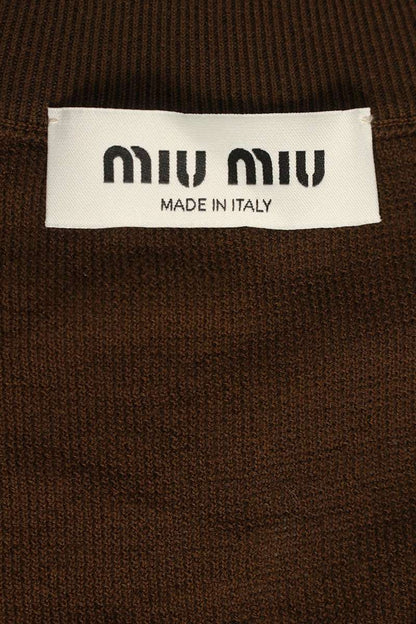 miumiu 25SS Logo Embroidered Zip Cardigan Size XXS