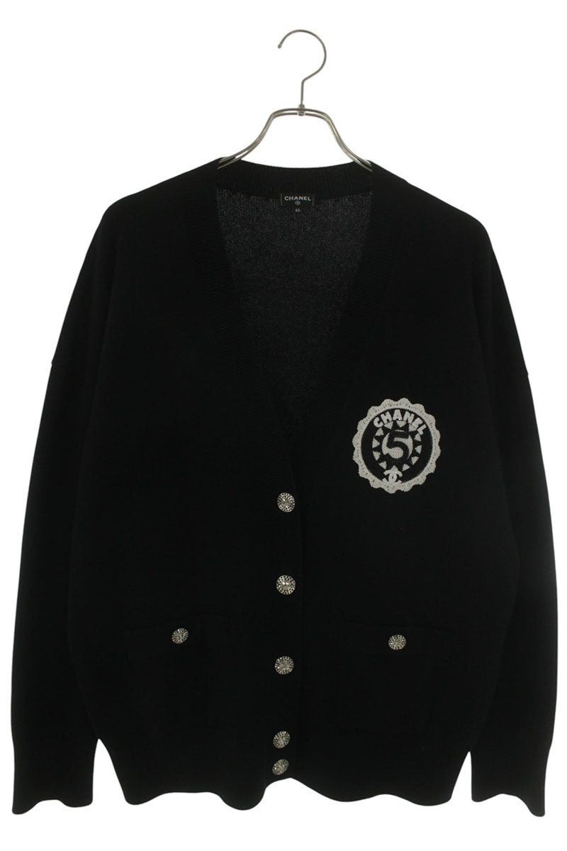 CHANEL Coco Mark Patch Cashmere Cardigan Size XS