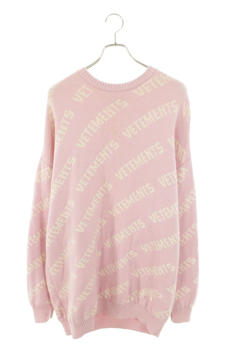 Vetements Logo Knit Sweater Pink Size S