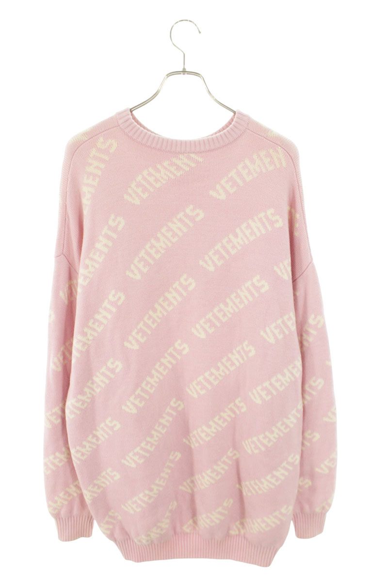 Vetements Logo Knit Sweater Pink Size S