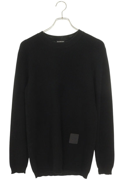 Balenciaga Logo Crewneck Knit Sweater Black Size L
