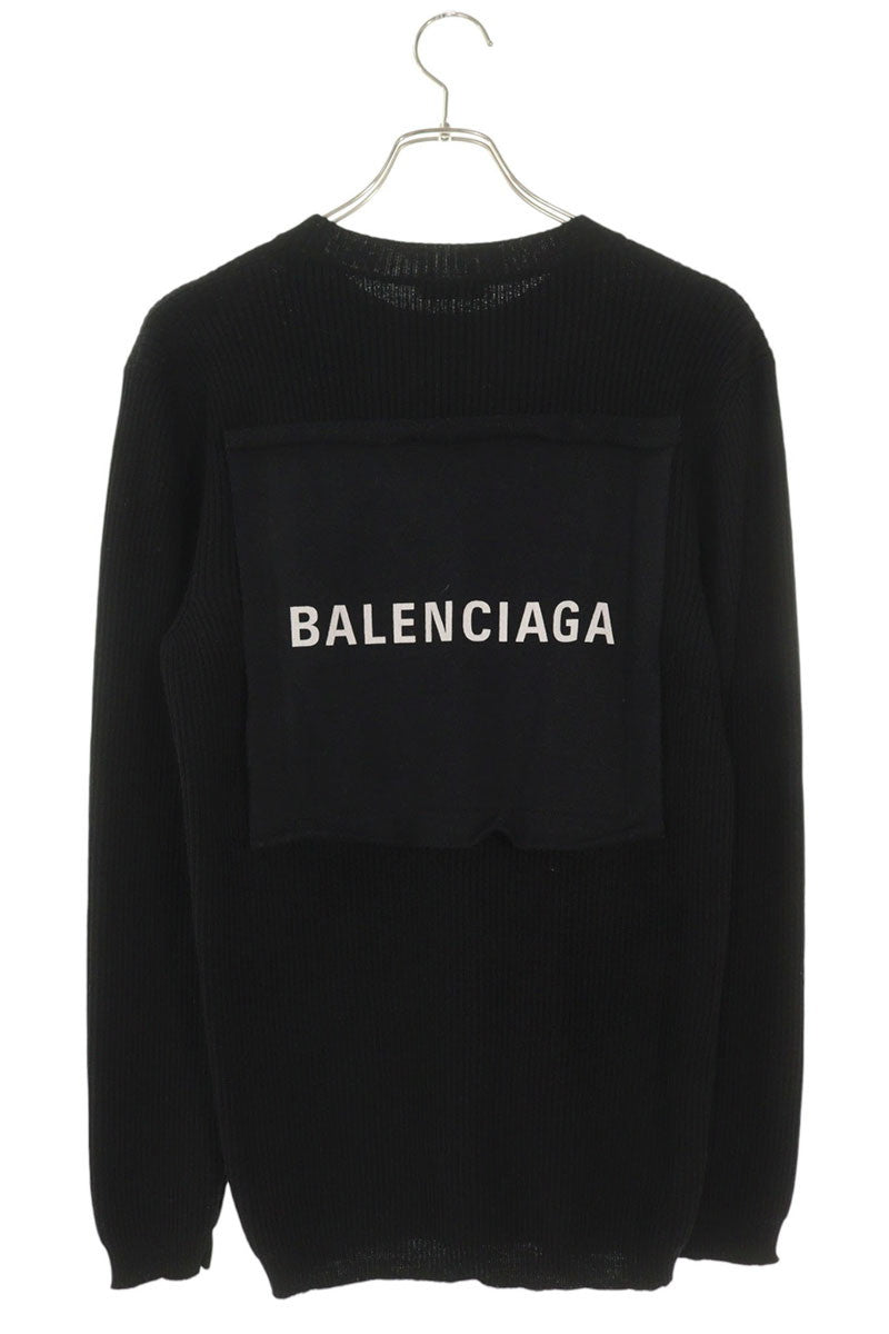 Balenciaga Logo Crewneck Knit Sweater Black Size L