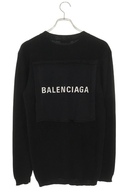 Balenciaga Logo Crewneck Knit Sweater Black Size L