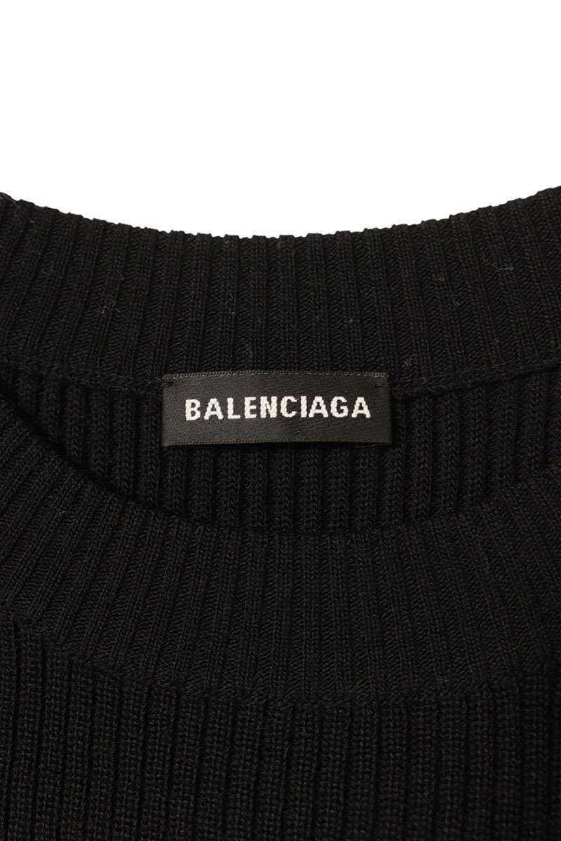 Balenciaga Logo Crewneck Knit Sweater Black Size L
