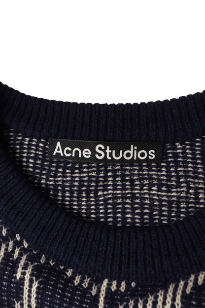 ACNE STUDIOS Face Motif Jacquard Crewneck Knit Size S