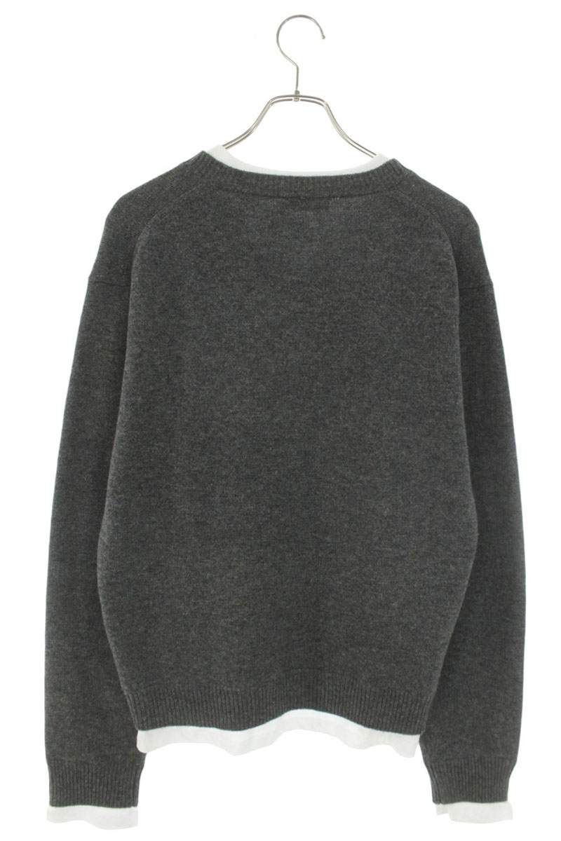 miumiu 25AW Logo Embroidered Layered V-Neck Knit Size S