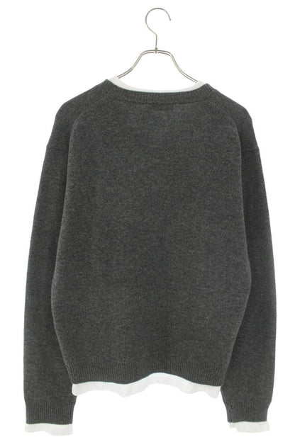 miumiu 25AW Logo Embroidered Layered V-Neck Knit Size S