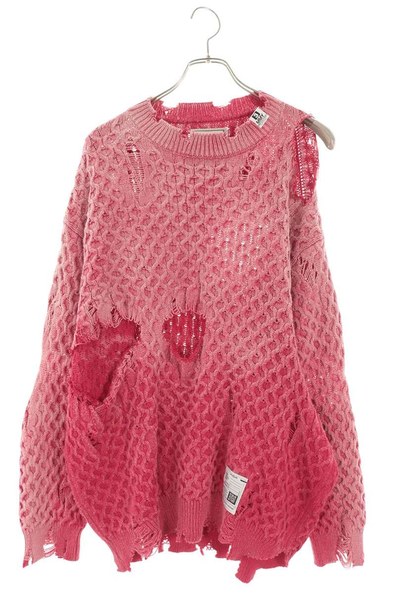 MIHARAYASUHIRO Damaged Sun-Faded Cotton Knit Pink Size FREE